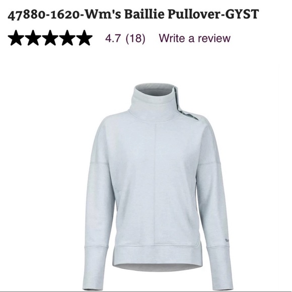 Tags Marmot Womens Bailie Pullover Gray 